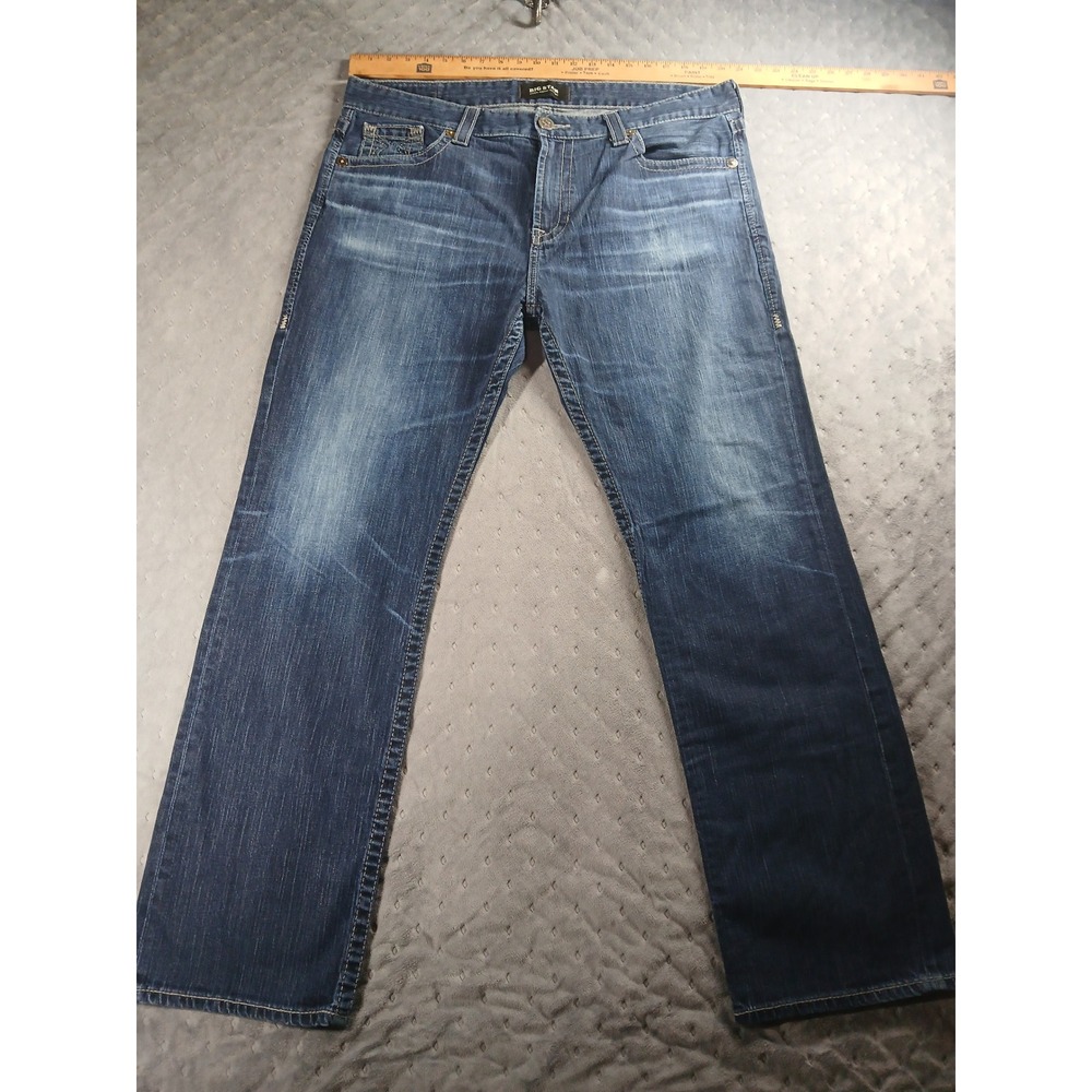 Big Star Union Regular Straight Leg Jeans Mens 40R Medium Wash Blue DenimStretch